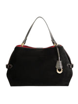 Black Suede-Style Handbag