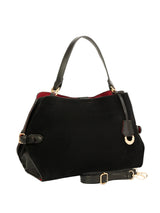 Black Suede-Style Handbag